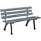 Global Industrial 48L Plastic Park Bench With Backrest, Gray 240125GY - alternate 1
